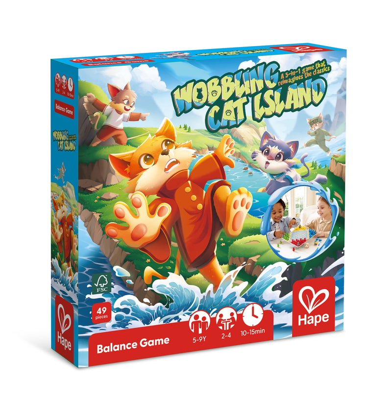 Hape Wobbling Cat Island! A 3IN1 game combining classic & fun