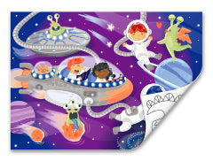 Hape Double Sided Colour Puzzle 48c Space Friends