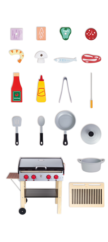 Hape Gourmet Grill with food