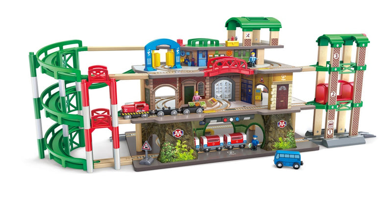 Hape Multi-Level Railway City Set