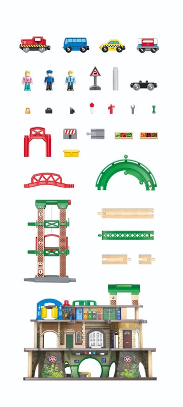 Hape Multi-Level Railway City Set