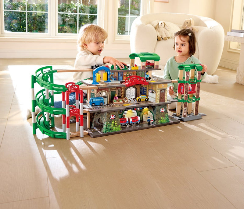 Hape Multi-Level Railway City Set