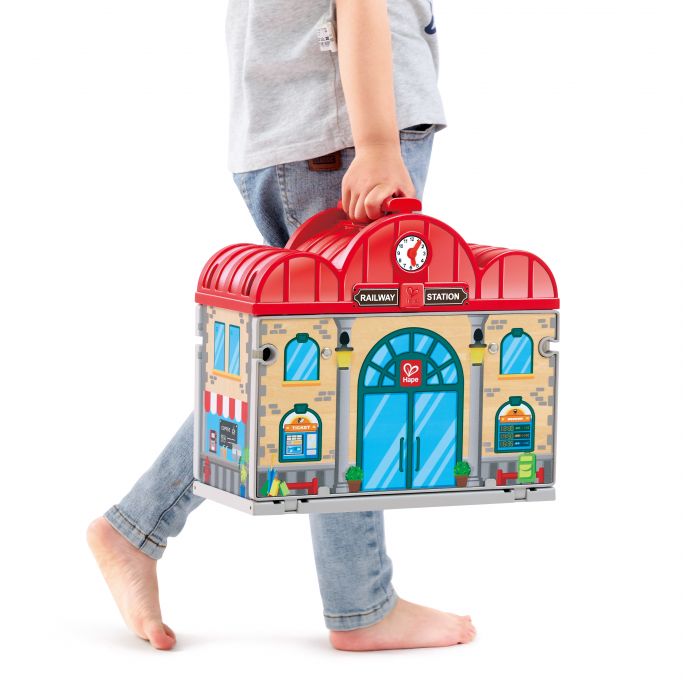 Hape Portable Train Station Set