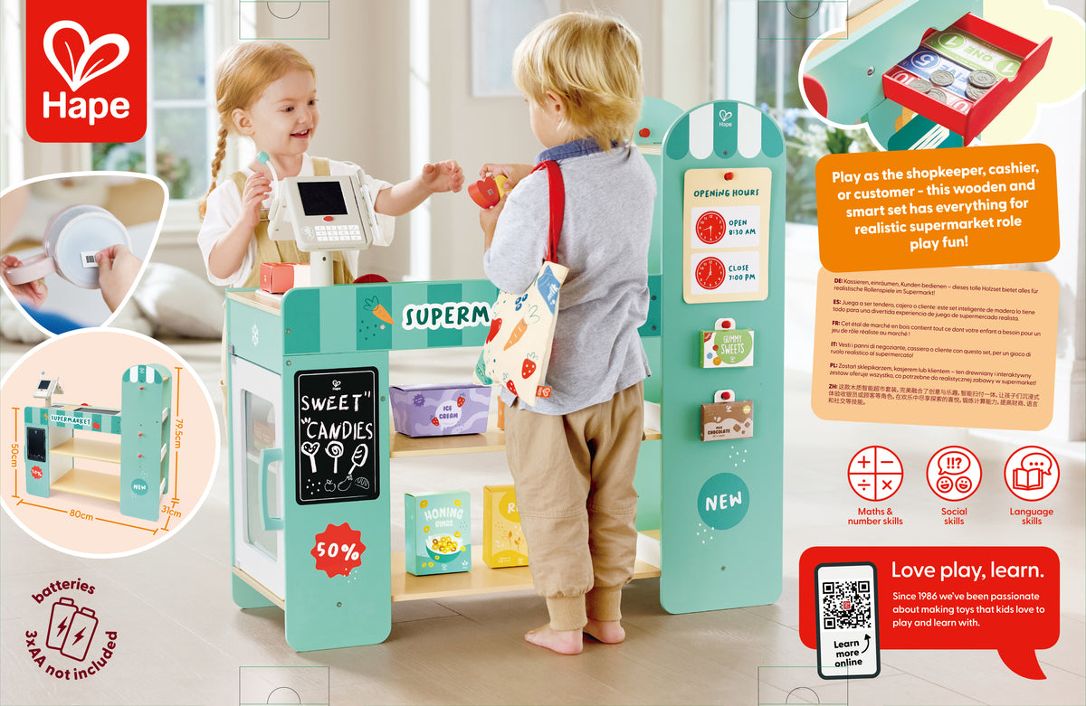 Supermarché intelligent enfant en bois