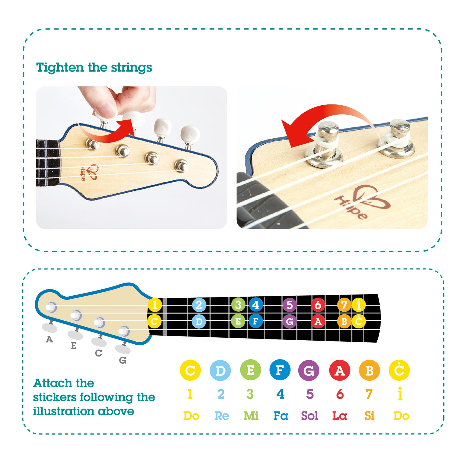 Learn with Lights Ukulele Blue Hape Toys