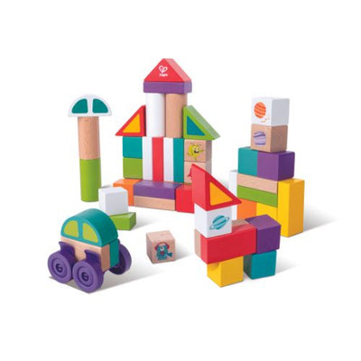 Hape Spaced Themed Stacking Blocks 50pcs – Hape Toys