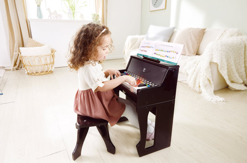 Hape Learn with Lights Black Piano with Stool – Hape Toys